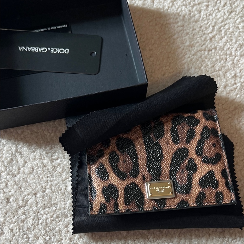 Dolce & Gabbana Leopard Print Card Holder - Brown & Black